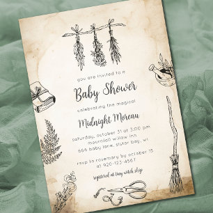 Invitation Baby shower sorcière