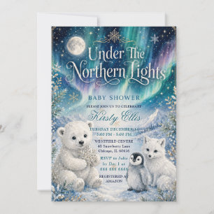 Invitation Baby Shower Sous Les Lumières Du Nord