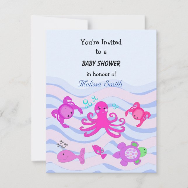 Invitation Baby Shower Sous l'Océan (Devant)
