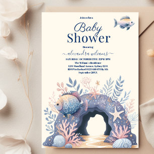 Invitation Baby shower sous-marin d'aquarelle enchanteur