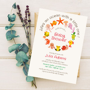 Invitation Baby Shower Sous-Marin Thème Marin