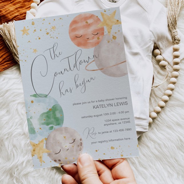 Invitation Baby shower spatial (Créateur téléchargé)