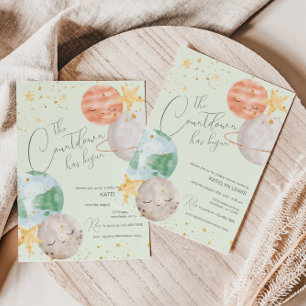 Invitation Baby shower spatial neutre