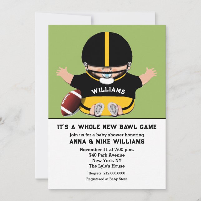 Invitation Baby-Shower Sport (Devant)