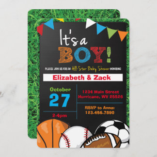 Invitation Baby shower sportif