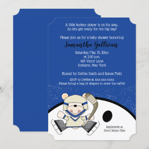 Invitation Baby shower sportif de hockey à ours polaires