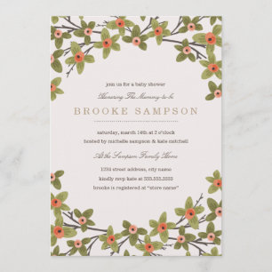 Invitation Baby shower Spring Buds