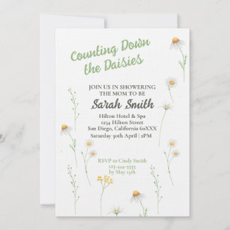 Invitation Baby shower Spring Daisy