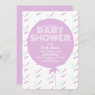 Invitation Baby shower Springle et Balloon Pastel Thème