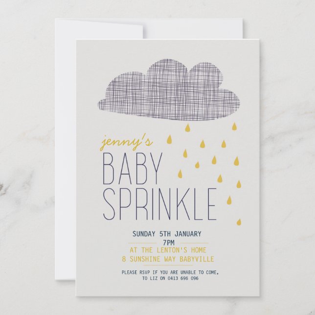 INVITATION baby shower SPRINKLE (Devant)