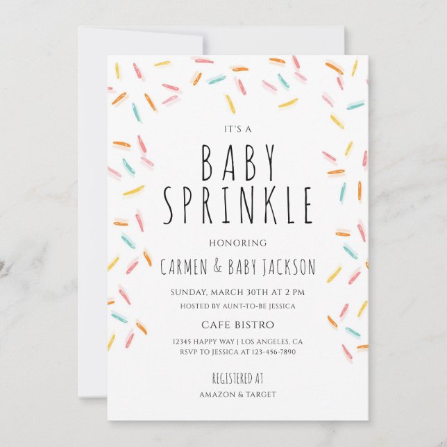 Invitation Baby Shower Sprinkle (Devant)