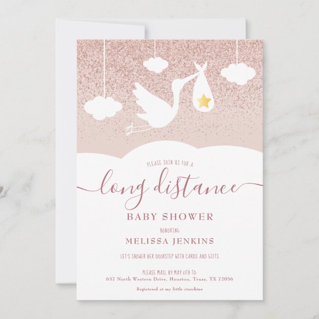 Invitation Baby-Shower / Sprinkle à distance par la poste (Devant)