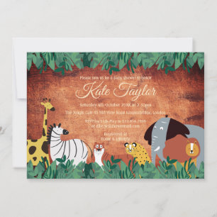Invitation Baby Shower / Sprinkle Animaux Sauvages de la Jung