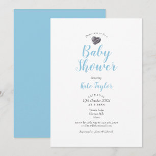 Invitation Baby Shower / Sprinkle Cœur de Galet Mignon