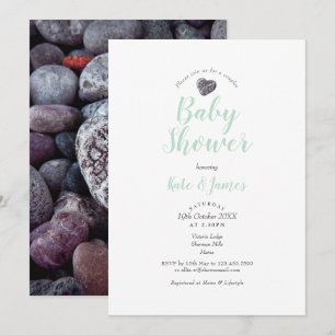 Invitation Baby Shower / Sprinkle pour couples Cœur de Galet