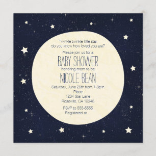 Invitation Baby shower Star Starry Sky & Moon Twinkle Little 