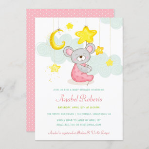 Invitation Baby shower Stars Moon