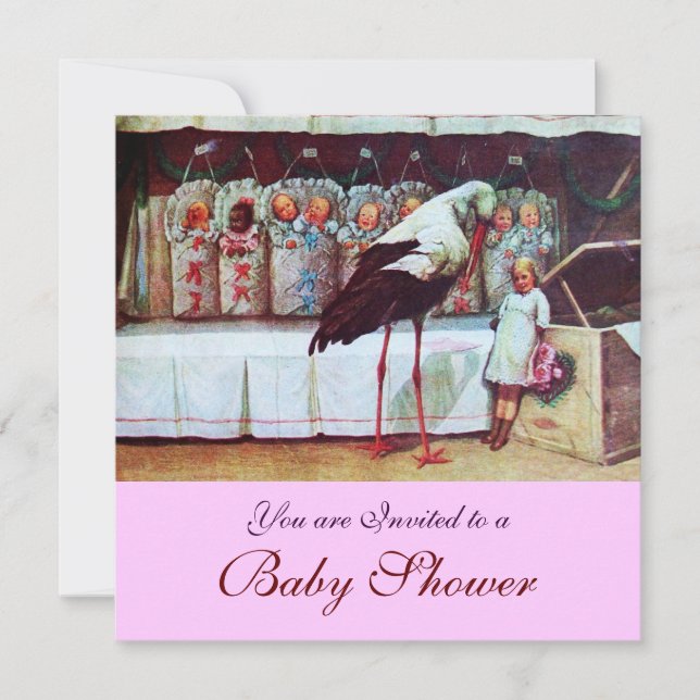 Invitation BABY SHOWER STORE 3, rose (Devant)