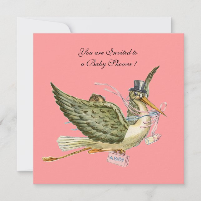 INVITATION BABY SHOWER STORK (Devant)