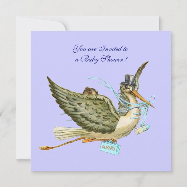 INVITATION BABY SHOWER STORK (Devant)