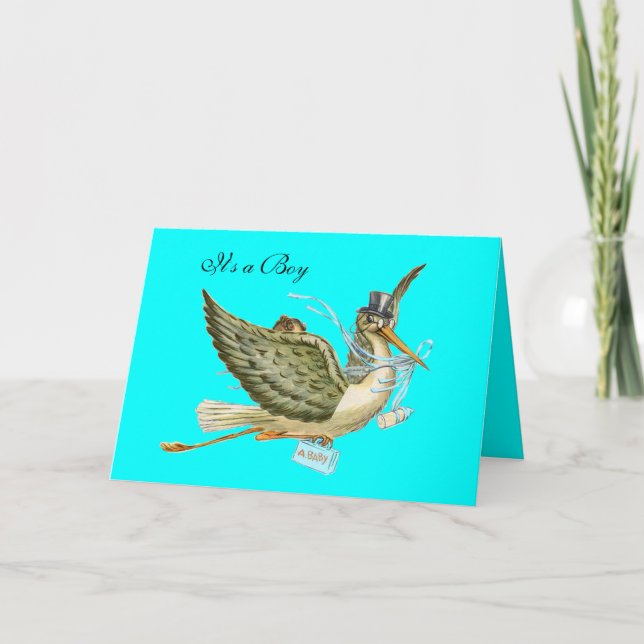 INVITATION BABY SHOWER STORK GARY (Devant)