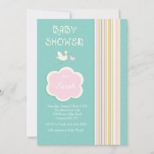 Invitation Baby shower Stripes