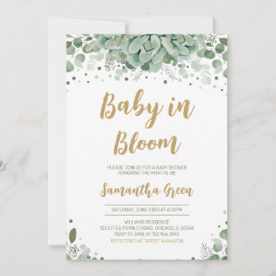 Invitation Baby shower Succulent