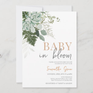 Invitation Baby shower Succulent