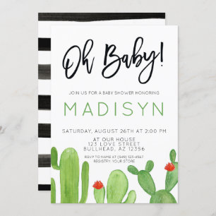 Invitation Baby shower Succulent Cactus Fiesta