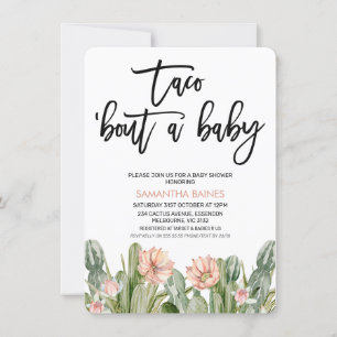 Invitation Baby shower Succulent de Fiesta Cactus Floral Rose