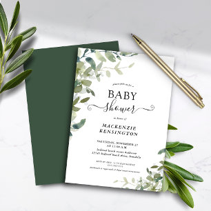 Invitation Baby shower Succulent Eucalyptus Budget