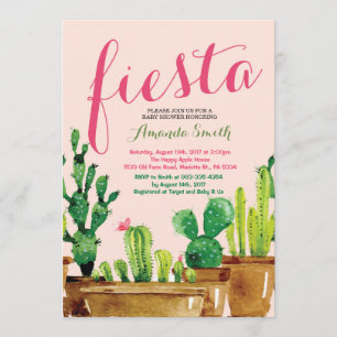 Invitation Baby shower Succulente Cactus Fiesta