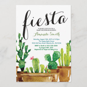 Invitation Baby shower Succulente Cactus Fiesta