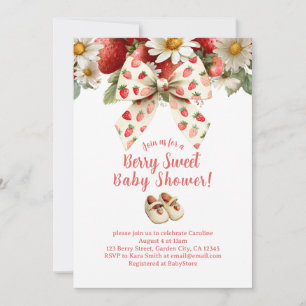 Invitation Baby Shower Sucré aux Fraises Bébé