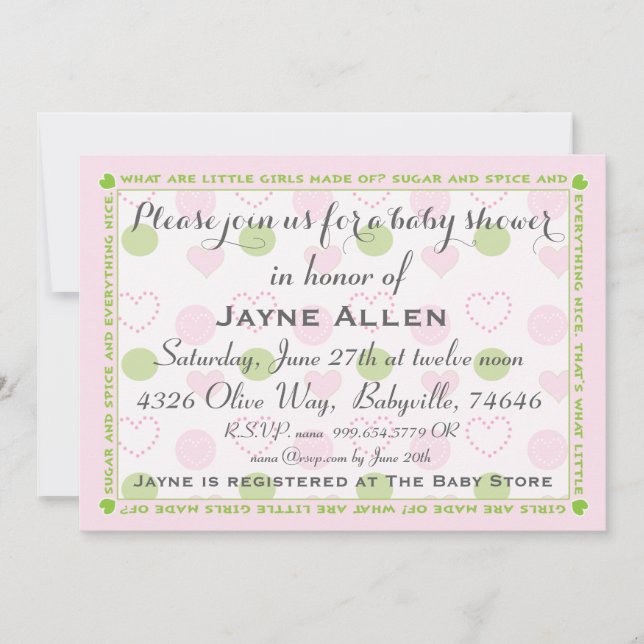 Invitation baby shower "Sucre et épices" (Devant)