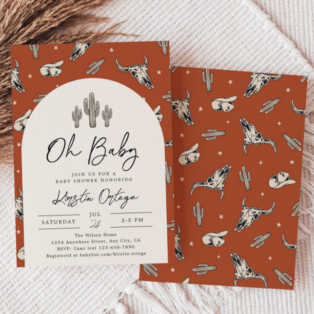 Invitation Baby shower Sud-Ouest | Western Baby (Créateur téléchargé)