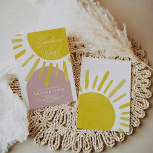 Invitation Baby shower Sun Sunshine Girl