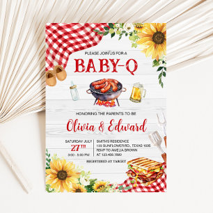 Invitation Baby shower Sunflower BBQ