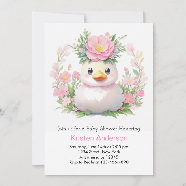 Invitation Baby shower Sunny Ducklings (Devant)