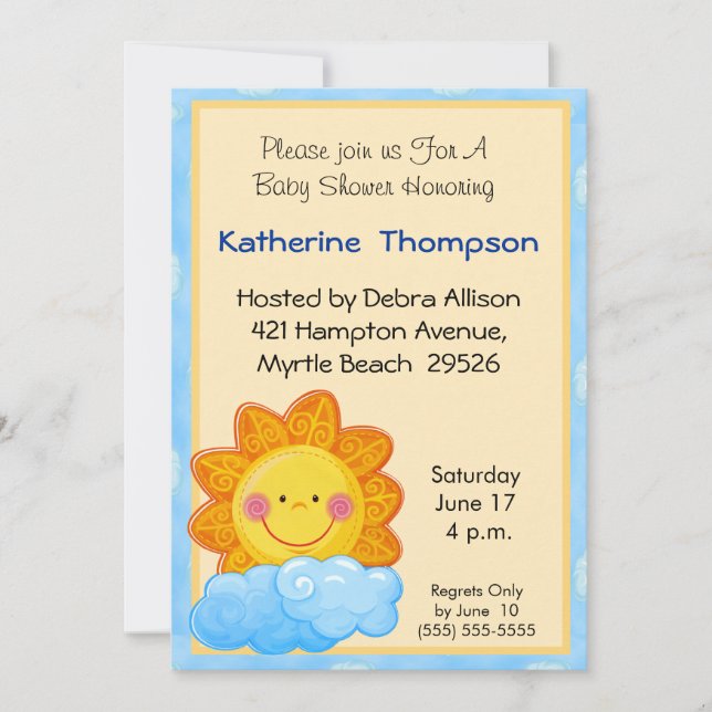 Invitation Baby shower Sunshine (Devant)