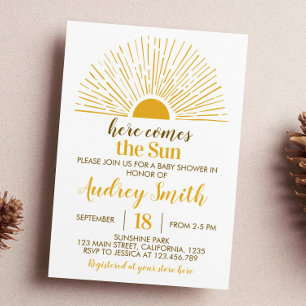 Invitation Baby shower Sunshine