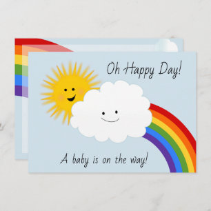 Invitation Baby shower Sunshine and Rainbows