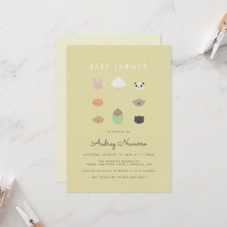Invitation Baby shower Sunshine Animaux