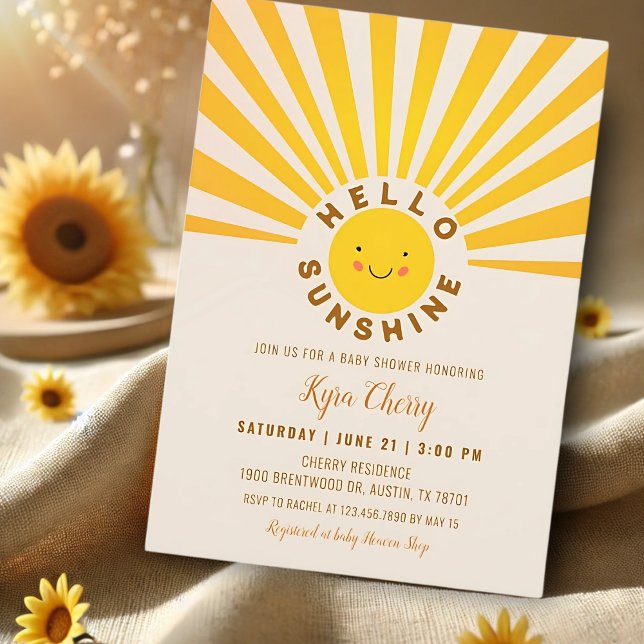 Invitation Baby shower Sunshine Boho (Créateur téléchargé)