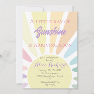 Invitation Baby shower Sunshine Boho Retro Baby shower rose
