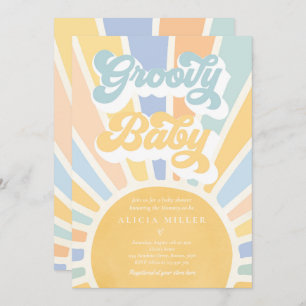 Invitation Baby shower Sunshine Boho Retro super pour bébé