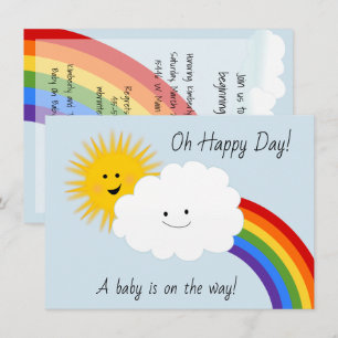 Invitation Baby shower Sunshine et Rainbows