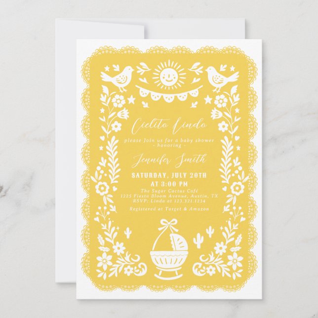 Invitation Baby shower Sunshine Fiesta Cielito Lindo (Devant)