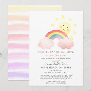 Invitation Baby shower Sunshine & Rainbow Drive