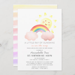 Invitation Baby shower Sunshine & Rainbow Drive-by